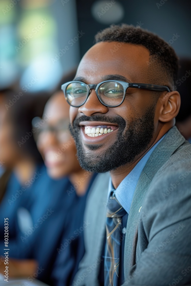 Interracial Business Group in a Serene Workplace Environment