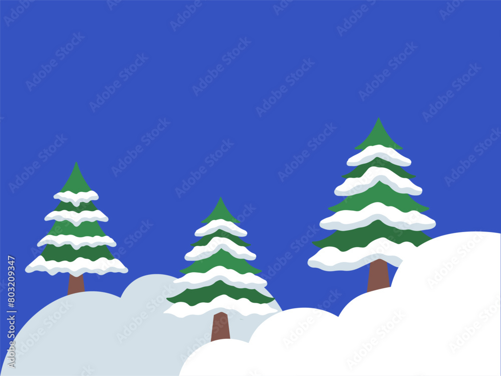 Christmas Tree Snow Background Illustration
