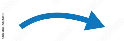 Blue long arrow to the right . vector, isolated. Blue arrow isolated on transparency background