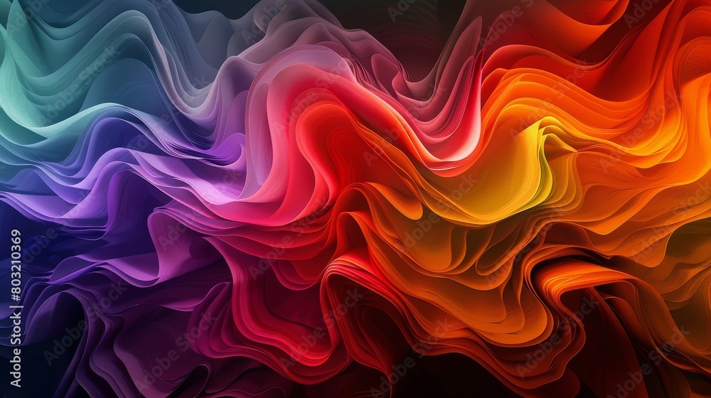 Colorful digital wave creating a vibrant abstract landscape