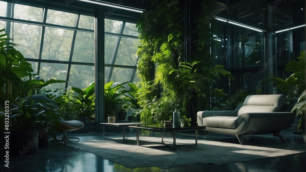 Game concept: futuristic research lab and green Game concept: futuristic research lab and green