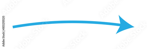 Blue long arrow to the left . vector, isolated. Blue arrow isolated on transparency background