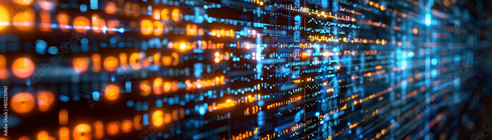 Binary code flowing across a computer screen. Binary code flowing across a computer screen.