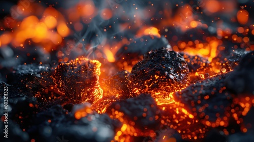 Close-Up of Fierce Lava Fire