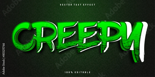Creepy horror text effect editable scary and green text style