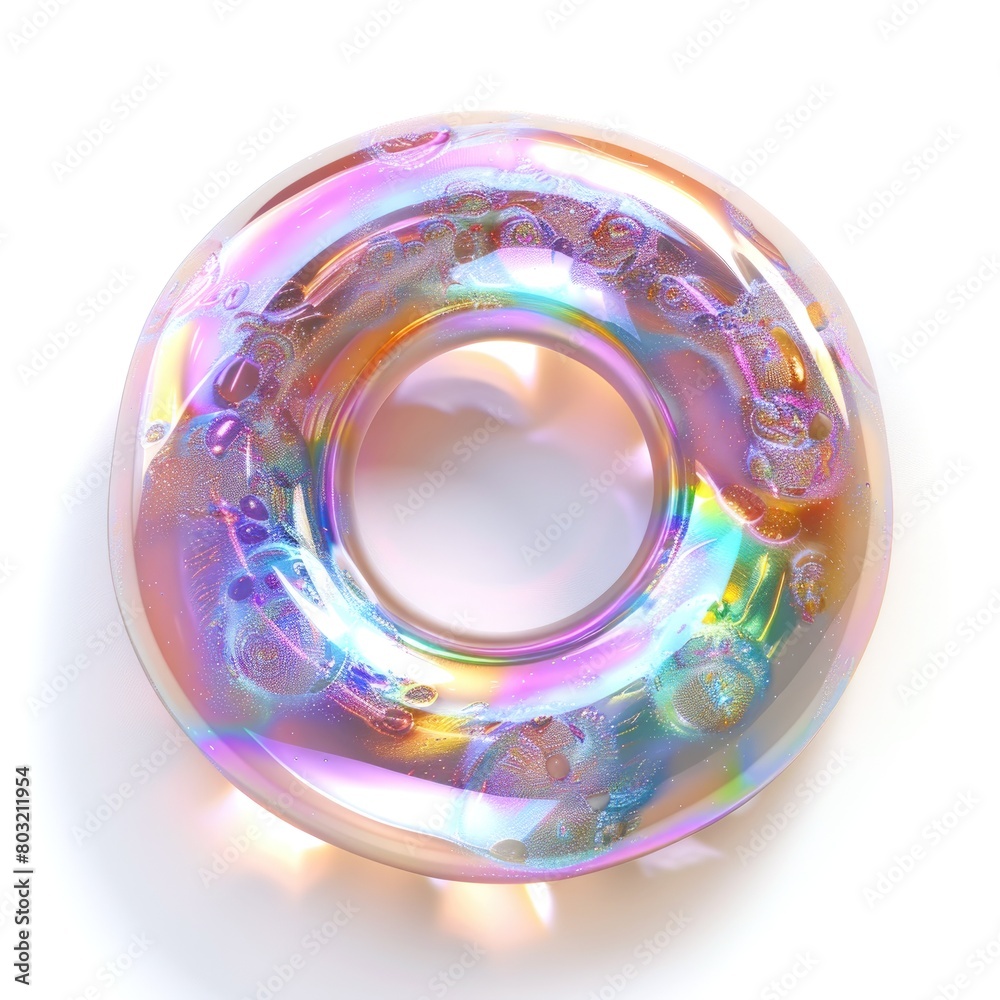 Iridescent Abstract Doughnut Shape with Vibrant Holographic Colors Iridescent Abstract Doughnut Shape with Vibrant Holographic Colors