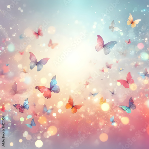 background with butterfly heart  flower  decoration  love  art  butterfly  card Ai generated 