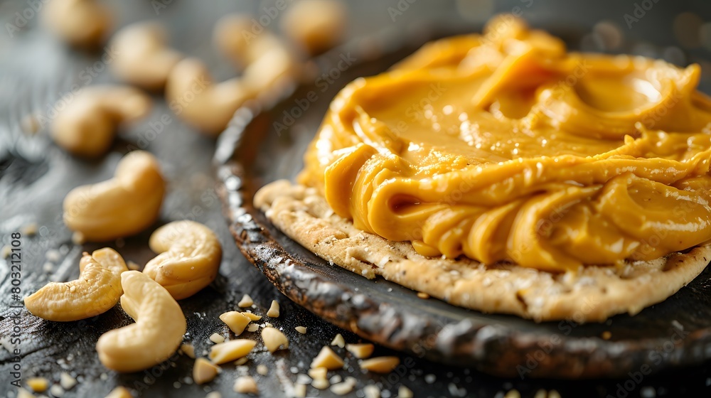 Nutritious Nuts: Close-Up of Cashew-Based Cheese Spread Nutritious Nuts: Close-Up of Cashew-Based Cheese Spread