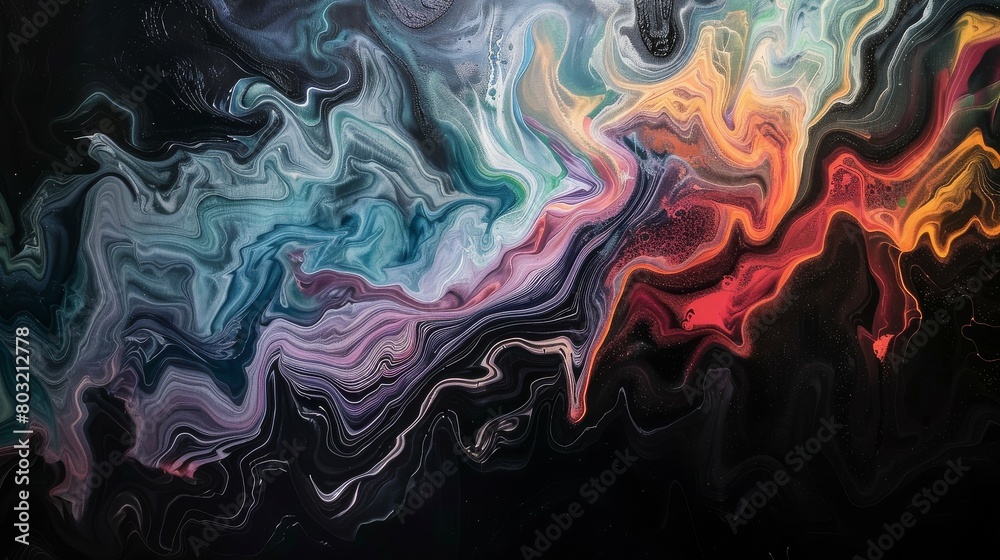 Obraz premium Vibrant colors swirl in an abstract cosmic dance