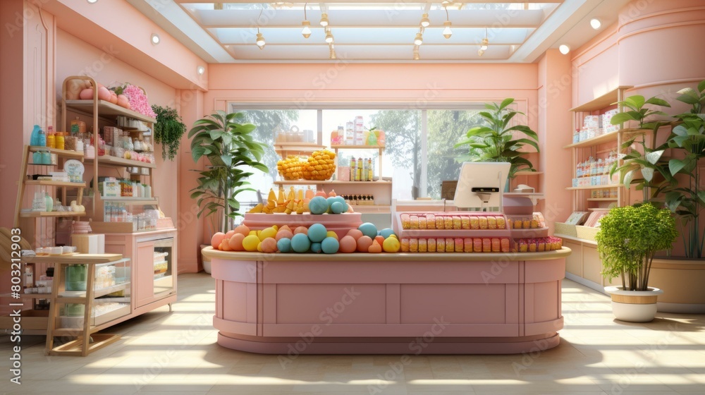 Pink and White Pastel Kawaii Store Interior Pink and White Pastel Kawaii Store Interior