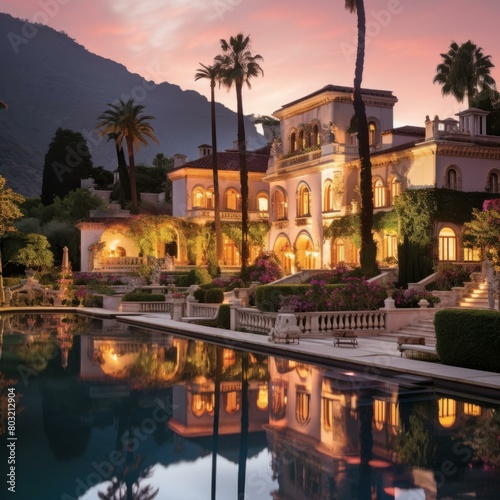 A beautiful mansion with a pool and a stunning view © Adobe Contributor