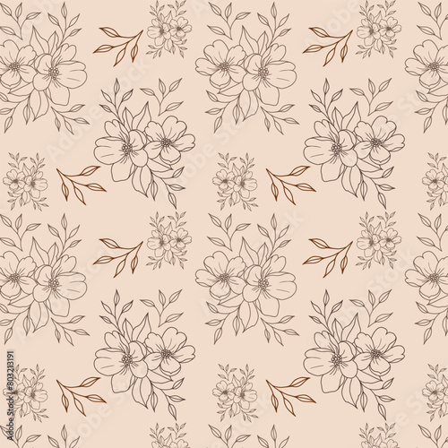 Floral pattern design for textiles   print