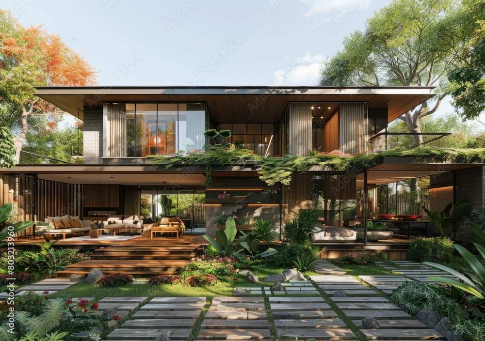 Modern House Exterior Design with Natural Elements Modern House Exterior Design with Natural Elements