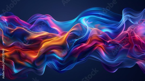 Wallpaper Mural Vibrant digital waves flowing in an endless neon stream Torontodigital.ca