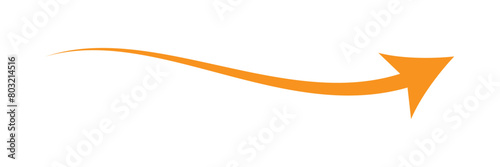 Orange arrow to the right . vector, isolated. Orange arrow isolated on white background