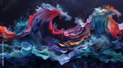 Vibrant digital waves in a symphony of colors