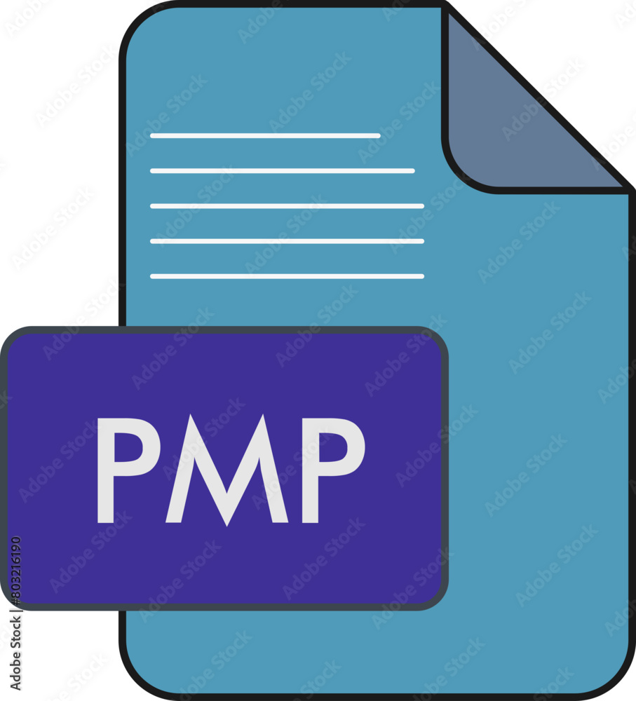PMP File extension Icon Fill and Outline PMP File extension Icon Fill and Outline