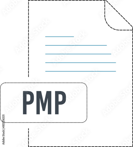PMP  Icon black dashed Outline photo