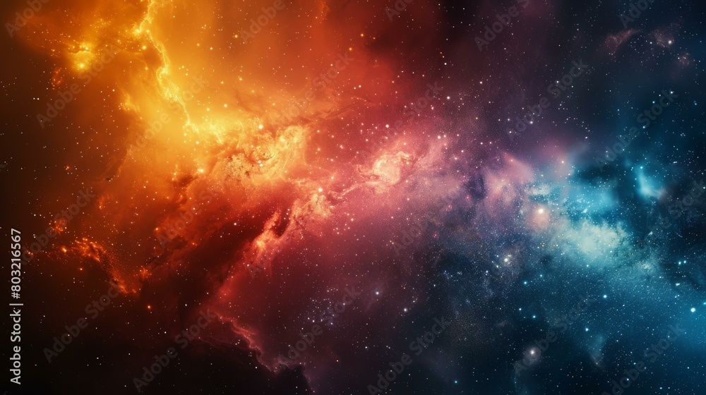 Amazing space background with colorful nebula and stars