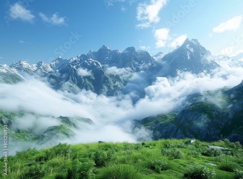 The Enchanting Beauty of Lofty Mountains and Verdant Valleys