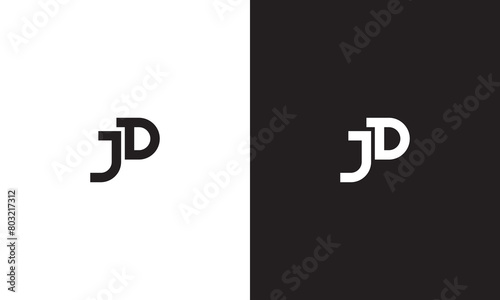 JD logo, monogram unique logo, black and white logo, premium elegant logo, letter JD Vector minimalist