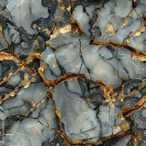 Gold and silver marble texture