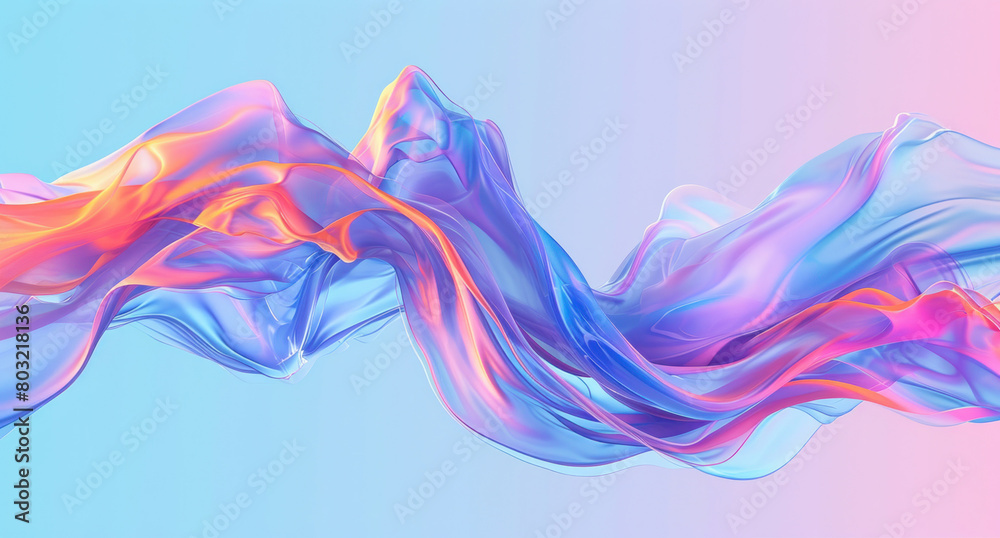 Abstract Colorful Liquid Flowing Over Blue and Pink Background in 3D Rendering Abstract Colorful Liquid Flowing Over Blue and Pink Background in 3D Rendering