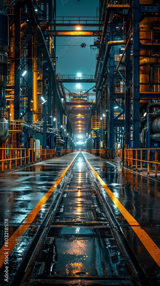Industrial zone with a long wet corridor Industrial zone with a long wet corridor