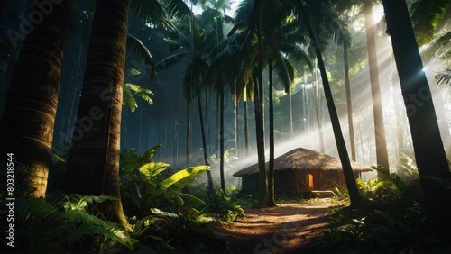 Photo house in the rainforest