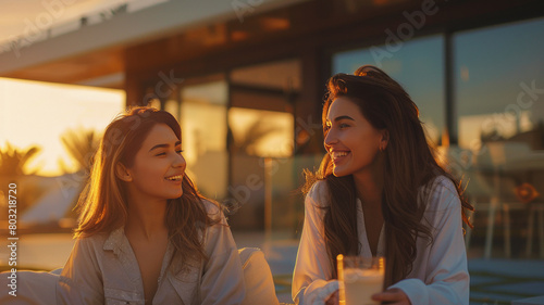 Wallpaper Mural Saudi women: Modern, relaxed, stylish.generative ai Torontodigital.ca