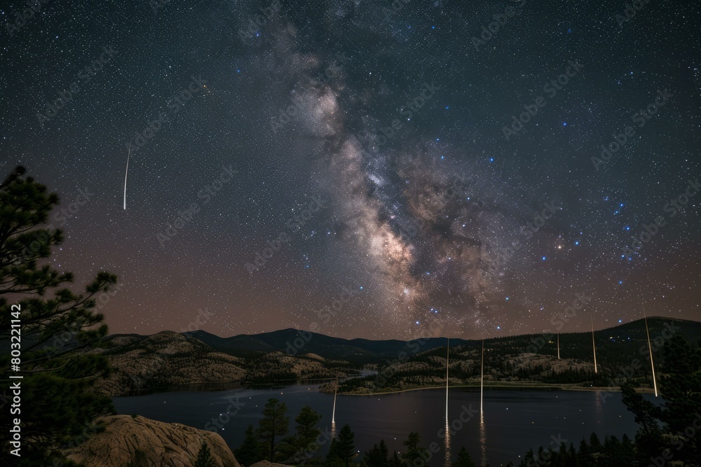 The Milky Way over a lake in the mountains The Milky Way over a lake in the mountains