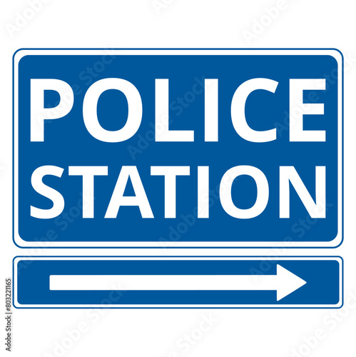 Cartel de estación de Policía. Vector