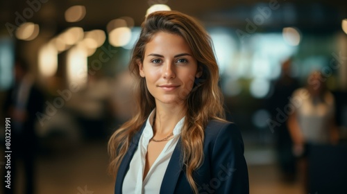 Portrait of a young businesswoman smiling in an office