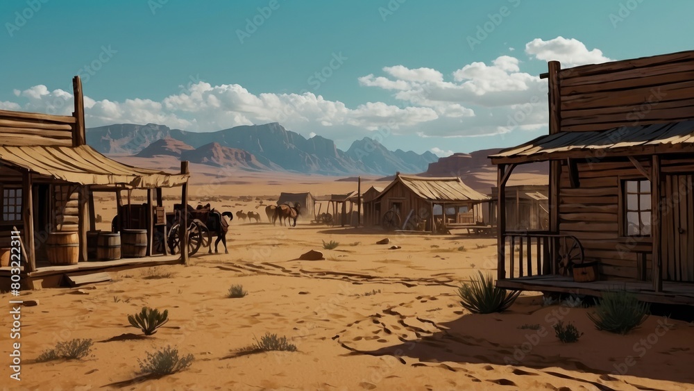 Obraz premium Image, realism, desert town