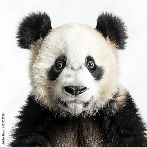 A close-up of a panda s face