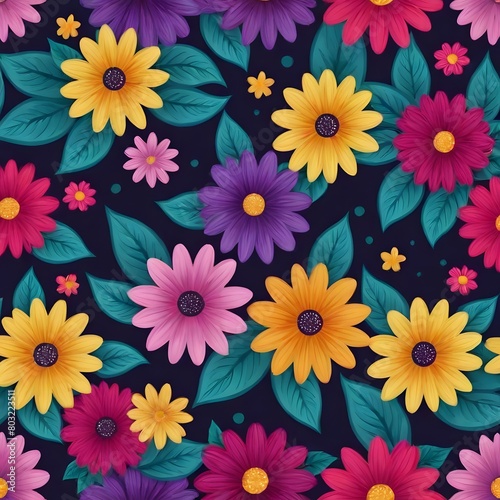 Flowers background in a beautiful pattern.