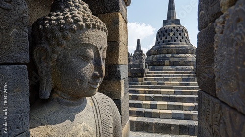 Buddist temple Borobudur near photo