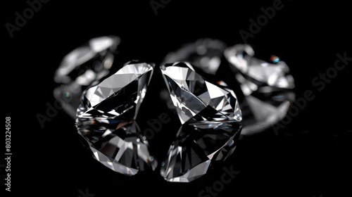 Diamonds  which are sure to win a woman s heart. Isolated on black background. Expensive jewelry.