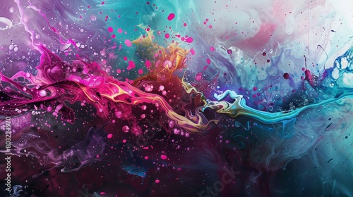 Vivid colors swirl in an abstract art fusion