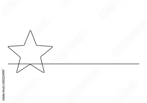 Star continuous one line drawing vector illustration. Premium vector