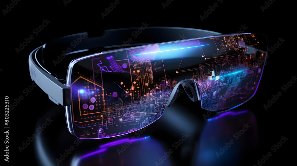 Augmented Reality Glasses with Holographic Displays Exhibiting AR Applications on Dark Background