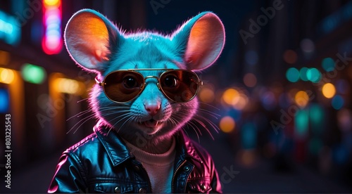 Anthropomorphic mouse in glasses