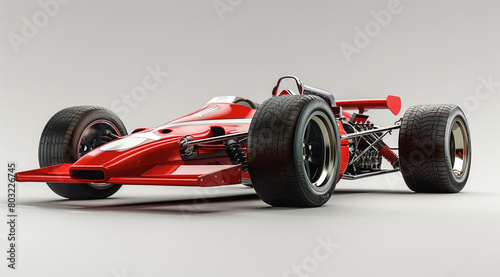 Red Racing Car on Neutral Background