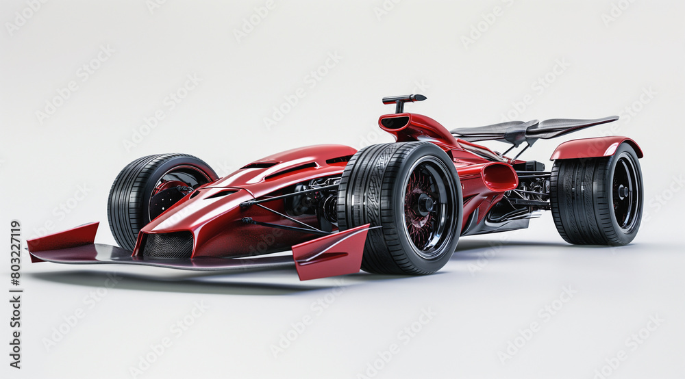 Red Racing Car on Neutral Background