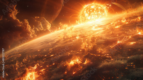 the sun in space releasing plasma near the earth,generative ai