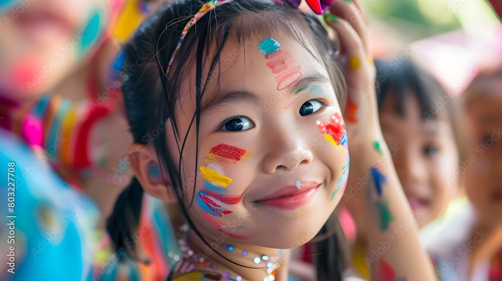 Vibrant Expression and Friendship at a Festive Vibrant Expression and Friendship at a Festive