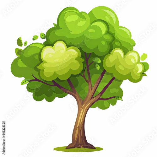 green tree vector illustration on a white background