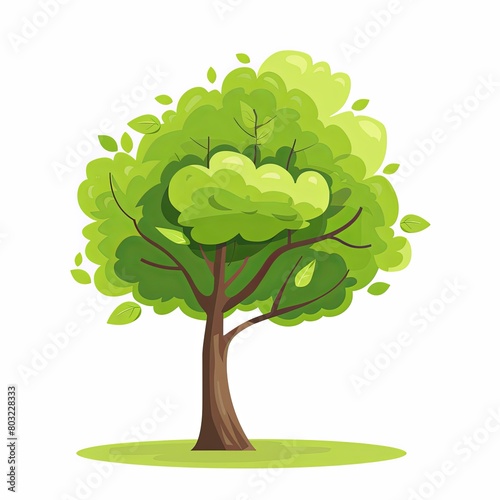 green tree vector illustration on a white background