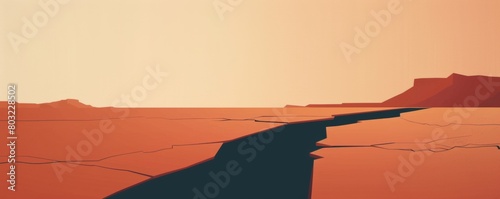 The cracked earth is a reminder of the power of nature, minimal illustration photo