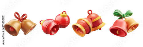 Wallpaper Mural PNG sleigh bells 3d icons and objects collection, in cartoon style minimal on transparent, white background, isolate Torontodigital.ca